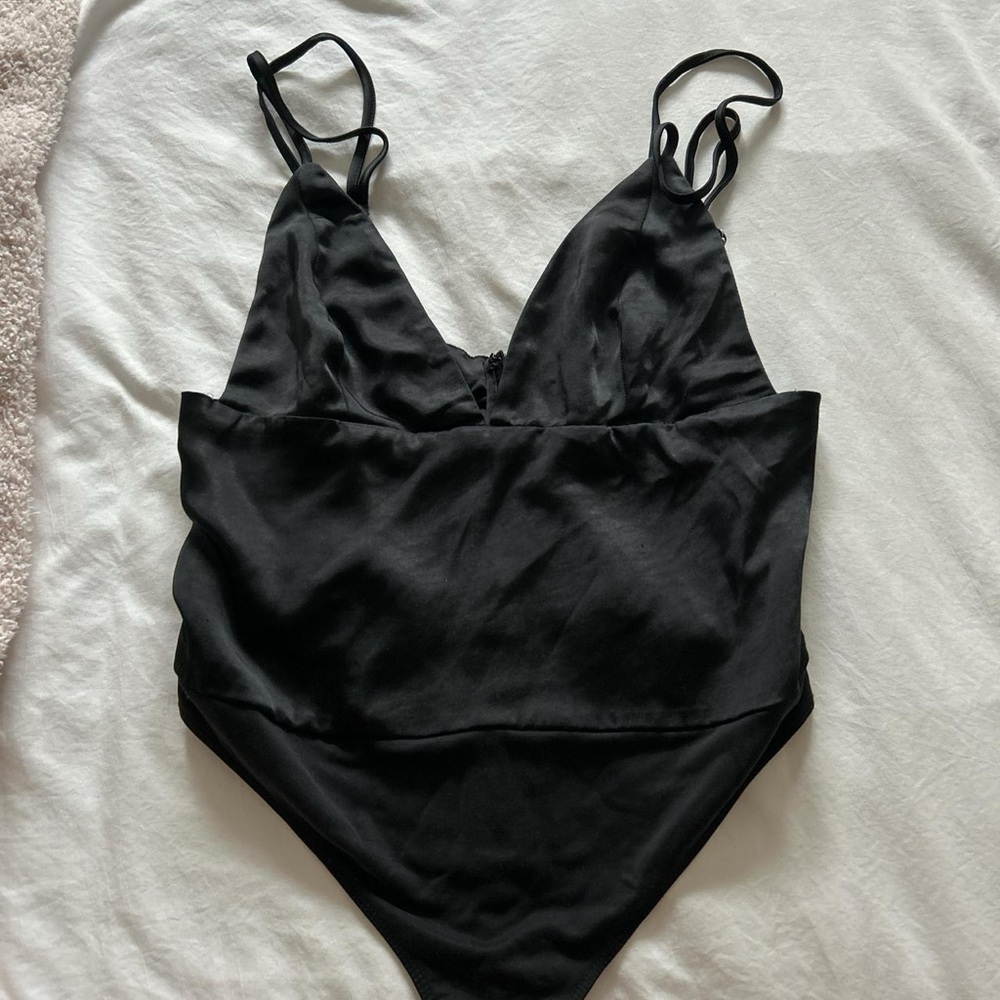 Black Satin Bodysuit